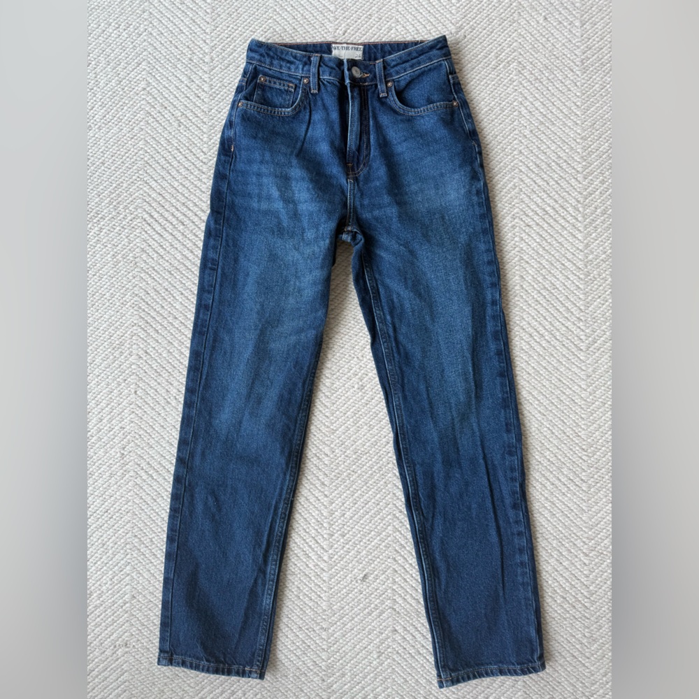 We the Free The Pacifica High Rise Slim Straight Leg Jean Dark Wash sz 26